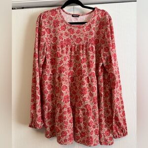 HEIMISH USA Floral Tiered Long-Sleeve Top